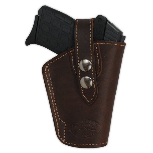 Barsony Brown Leather Belt Clip Holster for S&W 2213 2214 right