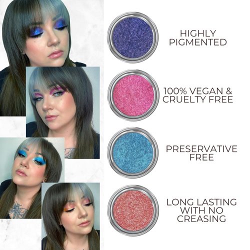 Concrete Minerals Natural Glitter Eyeshadow, Iridescent Shine and High Pigmentation, 100% Vegan and Cruelty Free, 2.4 Grams Loose Mineral Powder (Moonstone Collection)