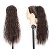 XUENMB Curly Ponytail Extension for Women 21 Inch Long Drawstring Kinky Curly Wigs Daily Black Natual Wavy Clip in Ponytail Hairpieces (Red Brown)