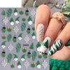8PCS Christmas Nail Art Stickers Decals 3D Glitter Christmas Nail Stickers Gingerbread Man Elk Snowflake Nail Art Design Xmas Nail Decals Santa Claus Snowman Manicure Supplies for Nail Art Decorations