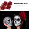 HANSAMU Rose Floral Pin up for Halloween Costume Decoration, Mexican Fabric Rose Flowers Brooch Hair Clip Headpieces for Woman Girl Day of the Dead (4 Pcs)