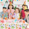 3 Pack Girl Dinosaur Birthday Party Tablecloth, Pink Dinosaur Table Cloth Rectangle, Dinosaur World Table Cover Plastic Disposable Party Decoration for Dinosaur Theme, Girls Birthday, 54x108 inch