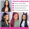 JUBOTIN 28 Inch HD Straight Lace Front Wigs Human Hair Pre Plucked 4x4 Straight Closure Wigs Human Hair 180% Density Closure Lace Front Brazilian Hair Wigs Straight Human Hair for Black Women
