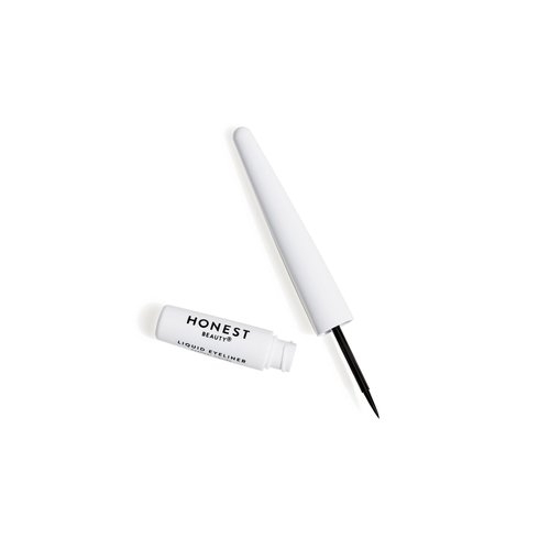 Honest Beauty Longlasting Vegan Liquid Eyeliner | Smudge + Flake Proof, Precise Application | Hypoallergenic, Plant-Derived, EWG Verified + Cruelty Free | Black, 0.58 fl oz