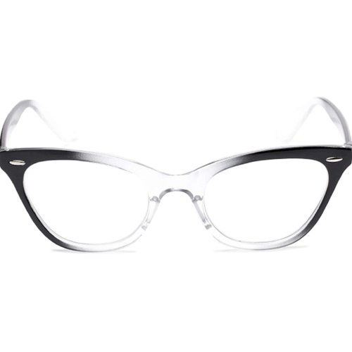 Incredible Bargains The Laura Vintage Cat Eye Reading Glasses for Women +3.00 Black Clear Fade
