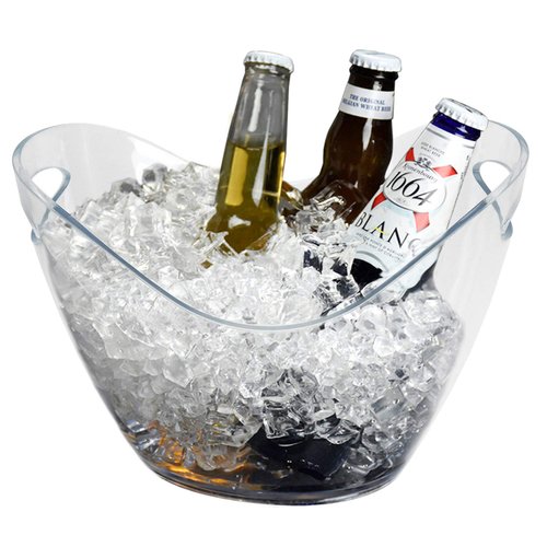 Yesland Ice Bucket, Clear Acrylic 3.5 Liter Storage Tub, Beer Bucket Beverage Chiller Bin for 2 Wine, Champagne Bottles, Beer Bottles