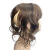 Anemone 14inch Body Wave Human Hair Bangs Wavy Human Hair Toppers Clip In Hair Fringe Hairpieces Natural Brazilian Remy Hair Extensions (Light Brown)