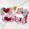 2Pcs Valentine's Day Love Hair Clip Claw for Kids Girls Glitter Heart Headwear Hairpin Ribbon Hair Clip XOXO Bowknot Red Sequins Headdress for Birthday Party New Year Wedding Hair Decor