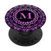 Cell Phone Pop Up Grip Holder,Monogram Mandala Pink Purple M PopSockets Grip and Stand for Phones and Tablets