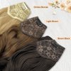 FAVE V-Shaped Clip in Extensions Synthetic Hair Extension Wavy Hair Extensions Brown Black Hair Extensions One Piece Extensions with 5 Secure Clips Vigorous Clip in Hair Extensions for Women