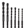 【 New 】6pcs Black Masonry Drill Bits Set, Mgtgbao Ceramic Tile Drill Bits Carbide Tip for Glass, Brick, Tile, Concrete, Plastic and Wood with size 6mm(1/4”), 8mm (5/16”), 10mm (3/8”), 12mm (1/2”).