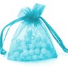 Boshen 100/200PCS Organza Gift Candy Sheer Bags Mesh Jewelry Pouches Drawstring Bulk for Wedding Party Favors Christmas (3" X 4"(100PCS), Teal Blue)