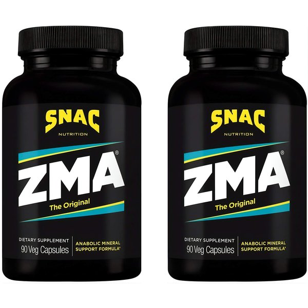 SNAC ZMA The Original Recovery & Sleep Supplement, Promotes Muscle Recovery, Immune Support & Restorative Sleep with Zinc, Magnesium & Vitamin B6, 180 Veggie Capsules (2 Pack of 90 Count)