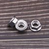 1/4-20 Serrated Flange Hex Lock Nuts, 304 Stainless Steel 18-8 Hexagon Nuts, Full Thread, Bright Finish, 50 PCS