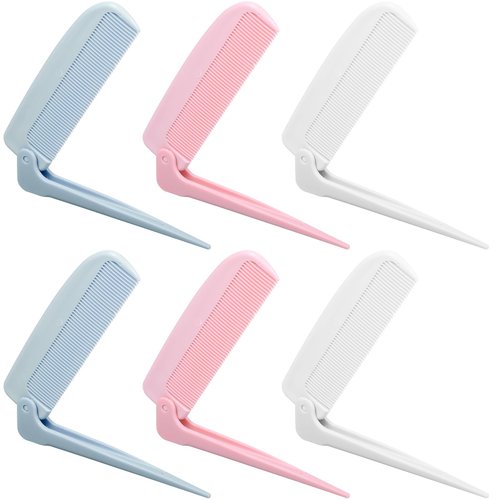 6Pcs Folding Comb Foldable Wheat Straw Travel Comb Set Hair Stylist Combs Rat Tail Folding Styling Combs for Women Men