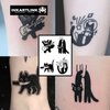 INKARTLINK Semi Permanent Tattoos, realistic cat tattoos, temporary tattoos, adult art designs, party favors, waterproof, no adhesive, no reflective, lasts 1-2 weeks (Four Black Cats 2)