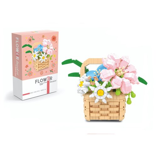 Illumely Mini Building Blocks Flower Set, DIY Micro 3D Building Toy Bricks Christmas (Beige 843pcs)
