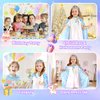 8 Pcs Snow Princess Dress Up for Girls 4-6, Toddler Toys for Ages 3-8, Shiny Ice Sequin Princess Cape Set Girl Toys, Princess Kids Toys for Easter Halloween Birthday Christmas Gifts Party Favors