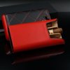cigar in style Adjustable Red Black Leather Cedar Wood Cigar Case Holder Humidor