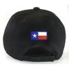 Texas Longhorn & State Flag Adjustable Baseball Cap (Black)
