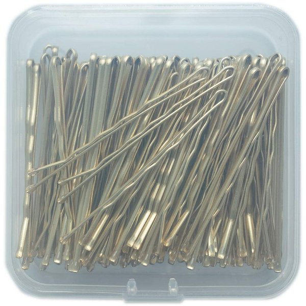 ScivoKaval Bobby Pins Bulk Champagne Gold for Blonde 100 Count Hair Bob Pins Bulk in a Case Box Tub, 2.2 inch