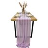 EHLDekol 13ft Lavender Chiffon Table Runner, 29x156 Inches Romantic and Rustic Boho Wedding Runner, Sheer Bridal Party Decorations