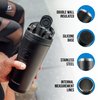 Ice Shaker Insulated Stainless Steel Shaker Bottle | 26oz, Black | Cold for 30+ Hours | Insulated Cup with Twist-on Agitator | Odor-Free Shaker Cup for Protein Shakes, Water, Smoothies, Cocktails