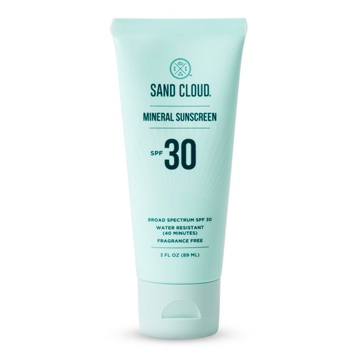 Sand Cloud Broad Spectrum Mineral Sunscreen for Body SPF 30, 3 Oz - Fragrance-Free Body Mineral Sunscreen that Hydrates, Nourishes, & Protects Skin - Zinc Oxide Body Sunscreen for Sensitive Skin