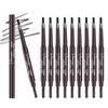 Berinist 12Pcs Black Eyebrow Pencil Set， Retractable Eyebrow Pencil with Brow Brush, Professional Eyebrow Shaping and Filling Pencil for Women Eye-Makeup, Easy to Color, Waterproof Long-lasting