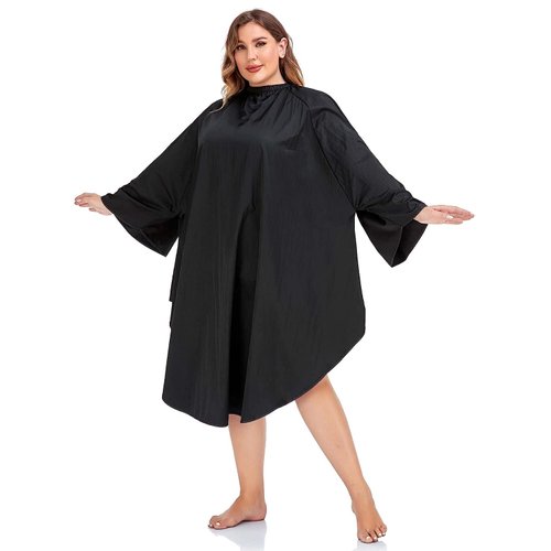 PERFEHAIR Professional Salon Client Hair Cutting Cape Gown, Barber Haircut Cape with Sleeves - Black