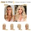 SEGO Human Hair Toppers for Women With Thinning Hair 7 * 13CM Silk Base 100% Real Human Hair Clip in Top Wiglet Hair Pieces /6 Inch No Bangs Ash Blonde&Bleach Blonde