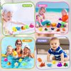 Color Changing No Hole Bath Toys for Kids Toddlers, Color Change Ocean Animal Toys with Drying Bag (6 Pack), Baby Bath Toys Water Toys Floating Fish Toys, Ocean Toys for Bathtub Pool Christmas