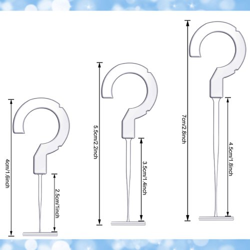 3000 Pieces Tagging Gun Fasteners Plastic J Hook Fasteners Clothing Hanging Tag Fasteners for Tag Label, Standard Tagging Barbs, 3 Sizes, 1.5 Inch, 2.2 Inch, 2.8 Inch