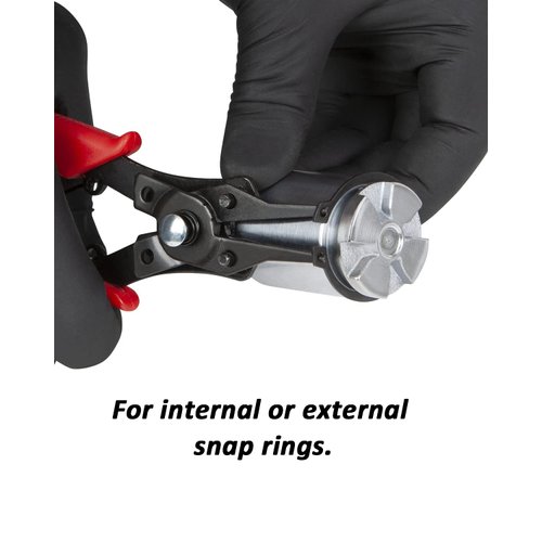 Snap Ring Pliers, Hosrnovo 4 In 1 C Clips Removal Retaining Set for Automotive and Engine Repair, Interchangeable Jaw Head 45 90 and 180 Degree Angled Jaws