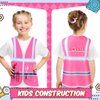 Xtinmee 2 Pcs Kids Construction Vest Children Construction Worker Costume High Visibility Safety Vest Dress up for Aged (Pink)