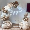 PartyWoo Retro White Balloons, 138 pcs Champagne Gold and White Sand Balloons Different Sizes Pack of 18 Inch 12 Inch 10 Inch 5 Inch for Balloon Garland Arch as Birthday Decorations, Party Decorations