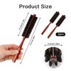Boar Bristle Hair Brush, 2 Pack Small Round Hair Brush Portable Travel Styling Brush Roller Brush Soft Bristle Hair Brush for Blow Drying, Women Thin Hair, Short Hair, Fine Hair, Beard Brush for Men