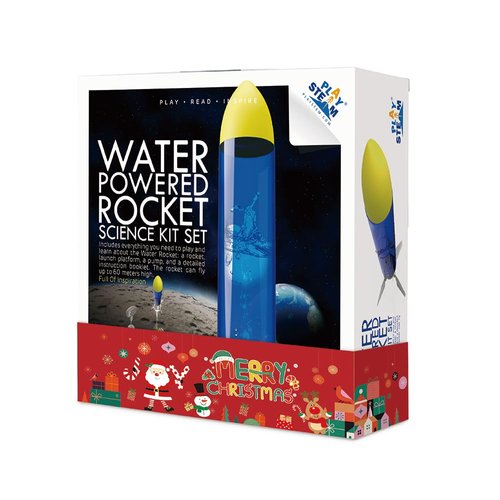PLAYSTEM Outdoor Water Powered Rocket Physics Learning Set-with Rocket Tail, Body and Pump DIY Rocket Science Experiment Kit- Space STEM Outdoor Toys Gift for Kids,Teens, Boys & Girls