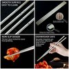 YTLX 5 Pairs Premium Stainless Steel Metal Chopsticks, Reusable Silver Chopsticks Dishwasher Safe, Square Lightweight Non-Slip Chop Sticks Easy to Use for Home Kitchen Hotel Restaurant