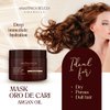 AMAZONICA BELEZA Oro de Cari Hair Mask, Intensive Hydration for Dry Hair with Argan Oil and Vitamin E, Professional Line, 10 Oz