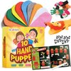 Hand Puppet Kit - Make Your Own Animal Puppets - 10 Felt Puppets - Simple Step By Step Instructions - Art Craft, Role Play, Storytelling - Puppets for kids, Children's Art & Craft Birthday Gifts Ideas