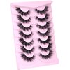 Mink Lashes Natural Look False Eyelashes Wispy Cat Eye Flat Lashes Fluffy 3D Mink Lashes Natural Fake Lashes 15mm Strip Lashes Pack 7 Pairs by Kiromiro