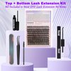 DAODER Lash Extension Kit with Bottom Lashes 50D D Curl Light Volume Lash Clusters with Bond Seal And Lash Remover Fluffy Eyelash Extenstion Kit DIY Individual Lashes(50D + Bottom Lash Clusters Kit)