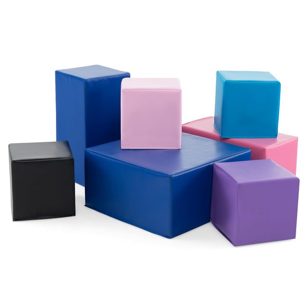 Costzon Foam Blocks, 7 PCS Colorful Building Toys Stacking Block Playset for Kids Safe Active Playing, Includes Foam Cubes & Rectangles, Soft Play Equipment for Baby Toddlers Preschoolers