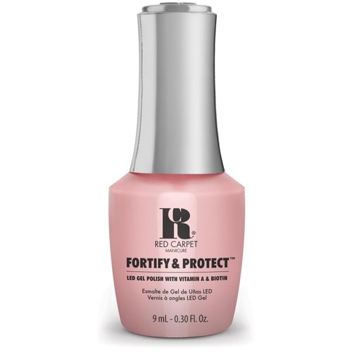 Red Carpet Manicure Fortify & Protect Blush Pink Crème Gel Polish for Strong, Healthy Nails - Infused with Vitamin A & Biotin - (Passport To Petals) Led Nail Gel Color, 0.3 Fl Oz