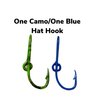 Custom Colored Eagle Claw Hat Fish Hooks for Cap -Set of Two Hat pins- One Blue and One Camo Hat Hook Money/Tie Clasp