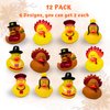 4E's Novelty Thanksgiving Rubber Duckies (12 Pack) Thanksgiving Themed Rubber Ducks Bulk Turkey & Pilgrim Ducks, Thanksgiving Party Favors Supplies for Kids Adults, Table Centerpiece, Bath Toys