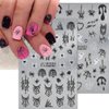 Halloween Nail Stickers for Nail Art Spider Pink White Ghost Spider Web Nail Art Decals 3D Self-Adhesive Halloween Nails Rhinestones Designs Charms Spider Stickers for Women Manicure Decoration 4Pcs