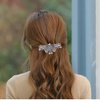 TEAMER Art Nouveau Leaf Hair Clip Metal Barrettes Hair Accessories Styling for Women (Silver)