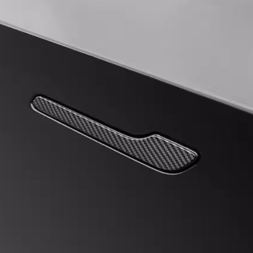 Femibon Door Handle Cover FIt for Tesla Model 3/Model y 2017-2023,Carbon Fiber Door Handle Wrap for Car Door Handle Sills Protection Wrap Accessories 4PCS (Gloss Carbon Fiber Pattern)